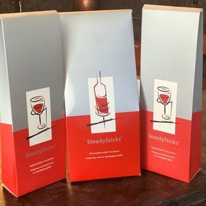 SteadySticks wine bottle holder and 4 glass holders for picnics